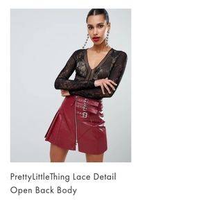 Pretty Little Thing Lace Detail Open Back Body size 4